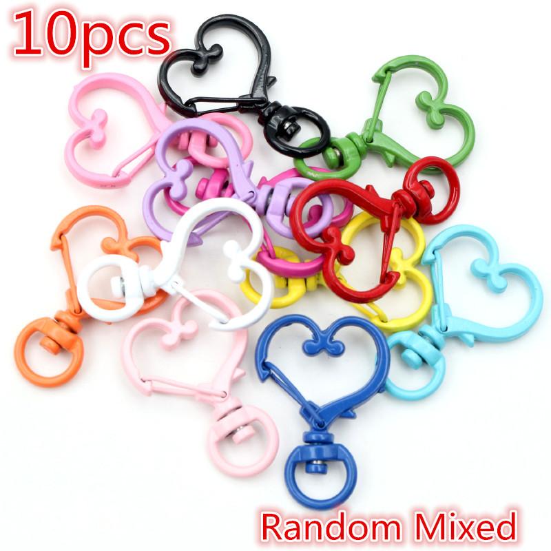 10pcs Random Mixed Snap Hook Trigger Clips Buckles For Keychain Lobster Clasp Hooks for Necklace Key Ring Clasp Jewelry Supplies