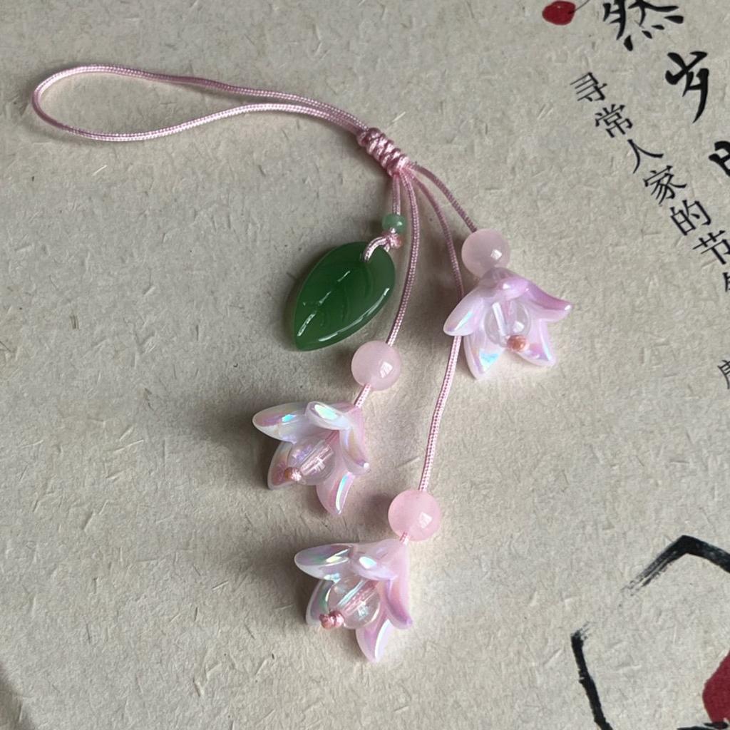 Acrylic Lily Phone Pendant Cute Charms Handmade DIY Cases For iPhone 16 Tiny Accessories Ins Korea Kawaii Original Keychain