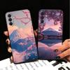 Japanese Pink Cherry Mount Fuji Soft Phone Case for Samsung A17 A37 A57 A16 A26 A36 A56 A15 A25 A35 A55 A14 A24 A34 A54 A13 A23