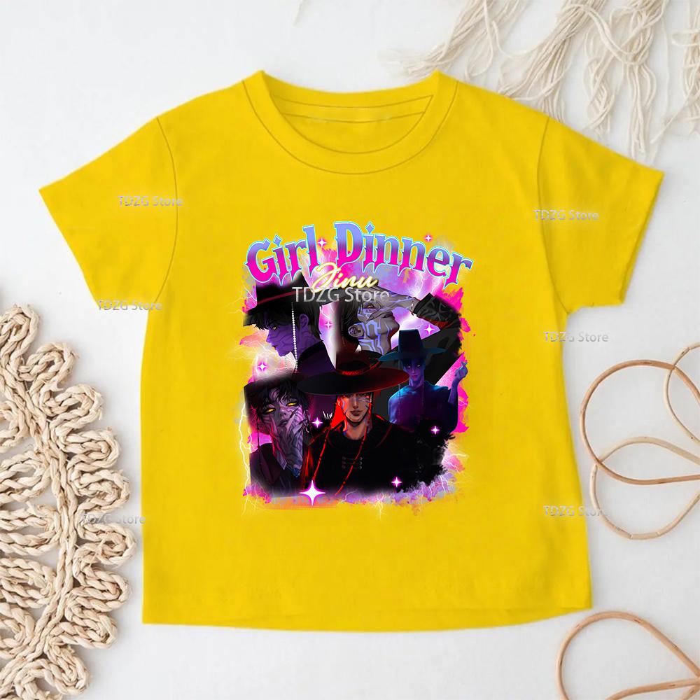Summer KPop Devil Hunter Print Fashion Casual Children T-shirt Tee Top Movie O-neck Cartoon Saja Boys Girl Casual Kid Clothing