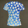 Women's Casual V Neck Short Sleeve Floral Print T Shirt Top Lightweight Comfortable Summer Tee with Daisy Pattern