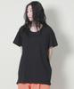 Deumakeu Solid Asymmetrical Loose Fit Crew Neck Short Sleeve T-Shirt Black