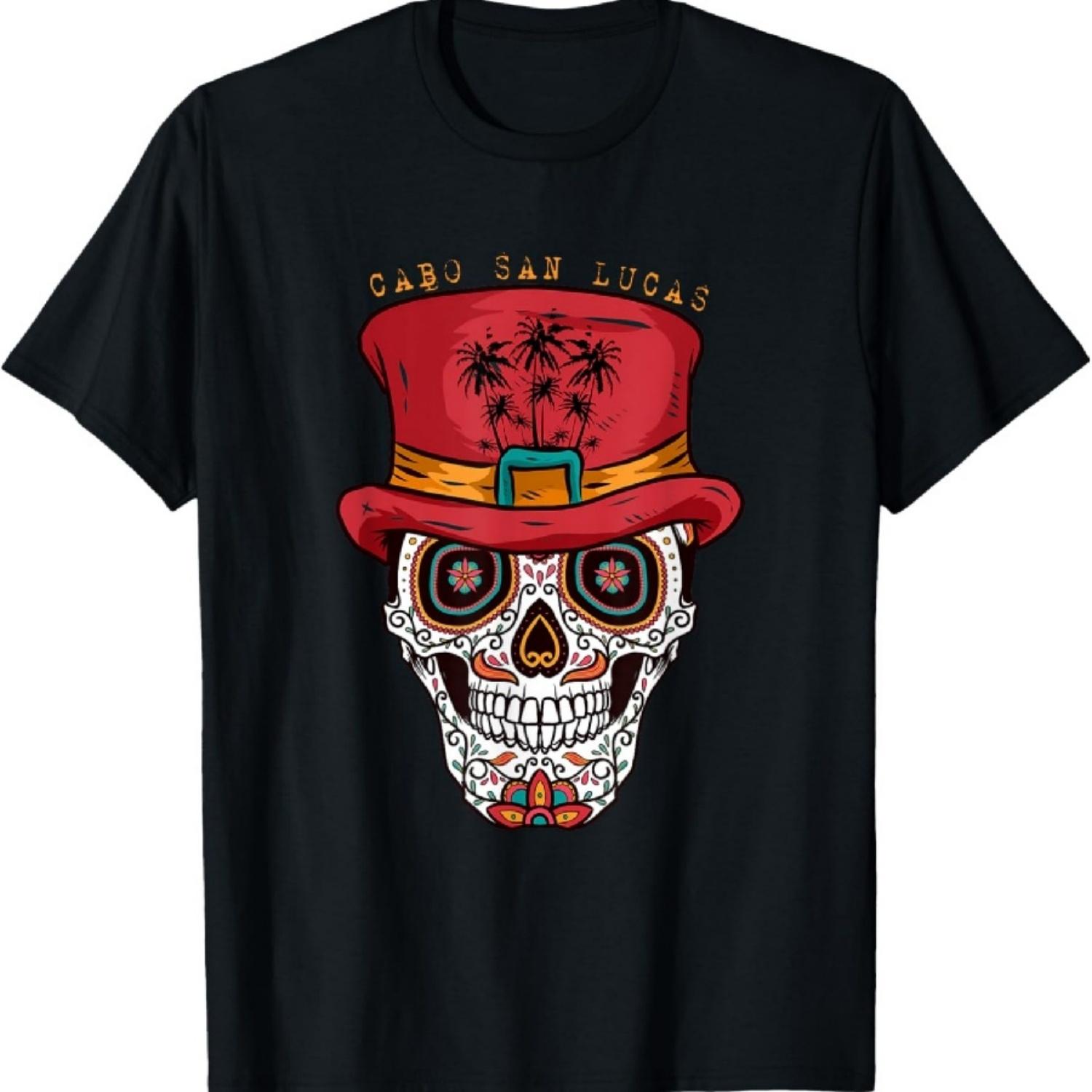 

Cabo San Lucas Sugar Skull & Hat Souvenir T-Shirt T-Shirt XXXXXL чёрный