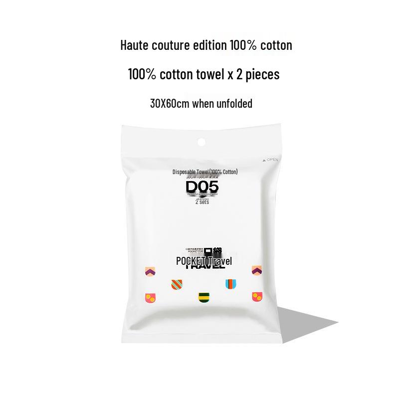 Compact Travel Cotton Towels: Thick, Enlarged, Individually Wrapped, Disposable for Face and Bath. No Size
