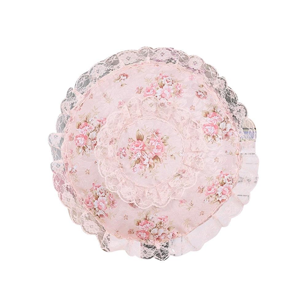Housse de ventilateur électrique en dentelle et fleurs Anti-pollution Anti-poussière Pour ventilateur sur pied/de bureau Manchon Anti-pincement de main Rond