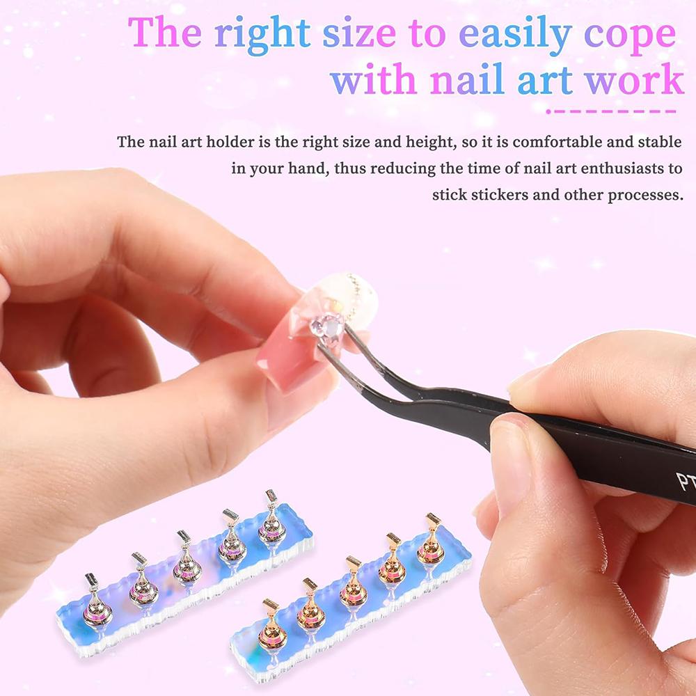 2pcs Nail Stand Hand Practice Magnetic Nail Art Tools for Homes and Salons