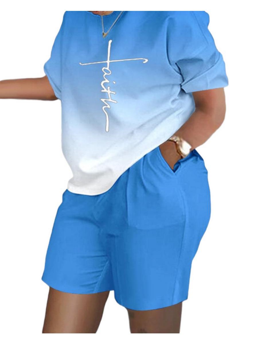 

Літня популярна футболка з 3d-принтом + шорти, комплекти з 2 предметів, модний повсякденний жіночий короткий костюм, м’який спортивний костюм для бігу, трендовий одяг, одяг 3XL