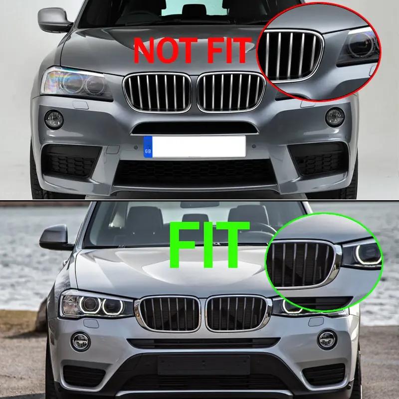 Front Kidney Double Line Grille Grill Replacement For BMW X3 X4 F25 F26 2014-2017 Racing Grills Grilles Gloss Black Accessories