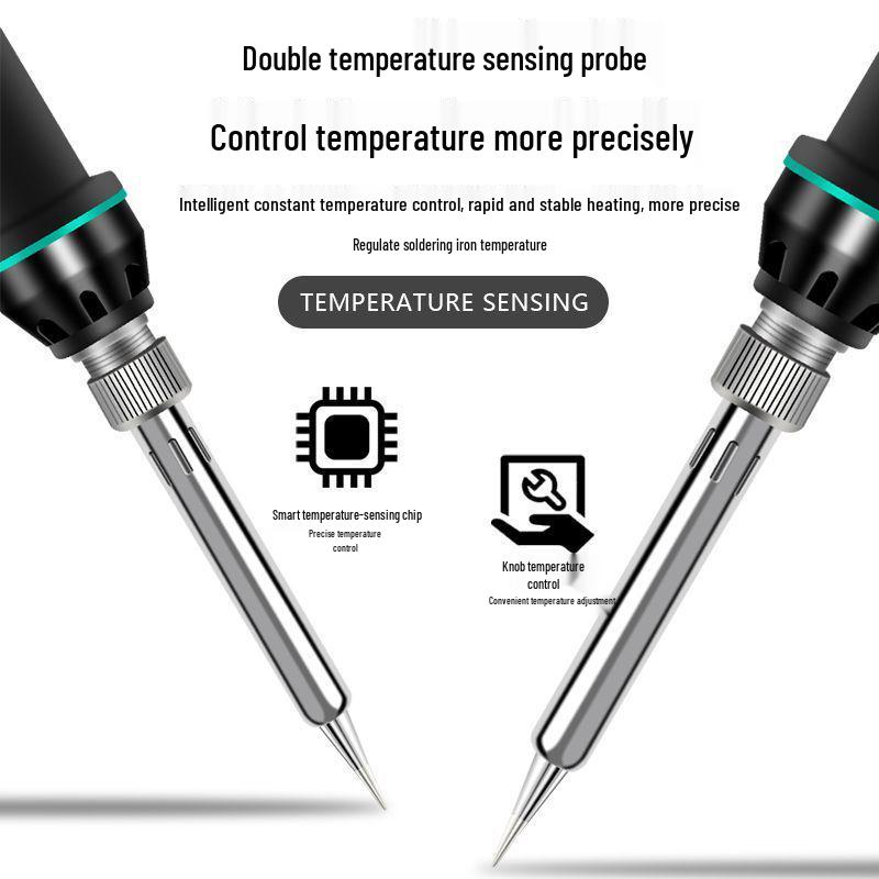 Professional 80W Adjustable Temperature Electric Soldering Iron - High Power Internal Heating for Repair & Household Welding