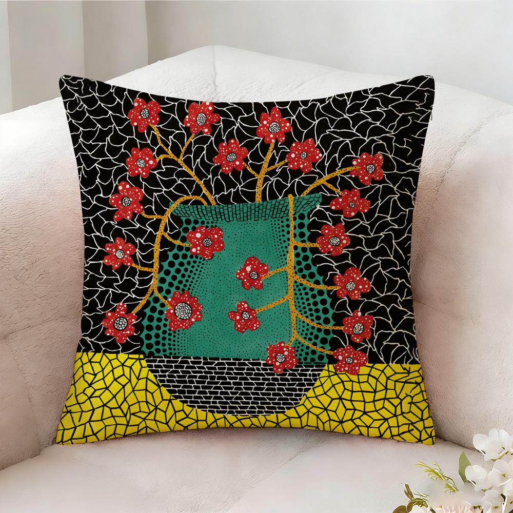 Y-Yayoi Art K-Kusama Pillow Case Pillowcase, Double-Sided Printed, Sofa Cushion, Bedroom Headboard Pillow