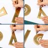Metal Brass Straight Ruler Vintage Triangle Protractor Measuring Tool Kawaii Painting Drafting Supplies Korean Stationery Office