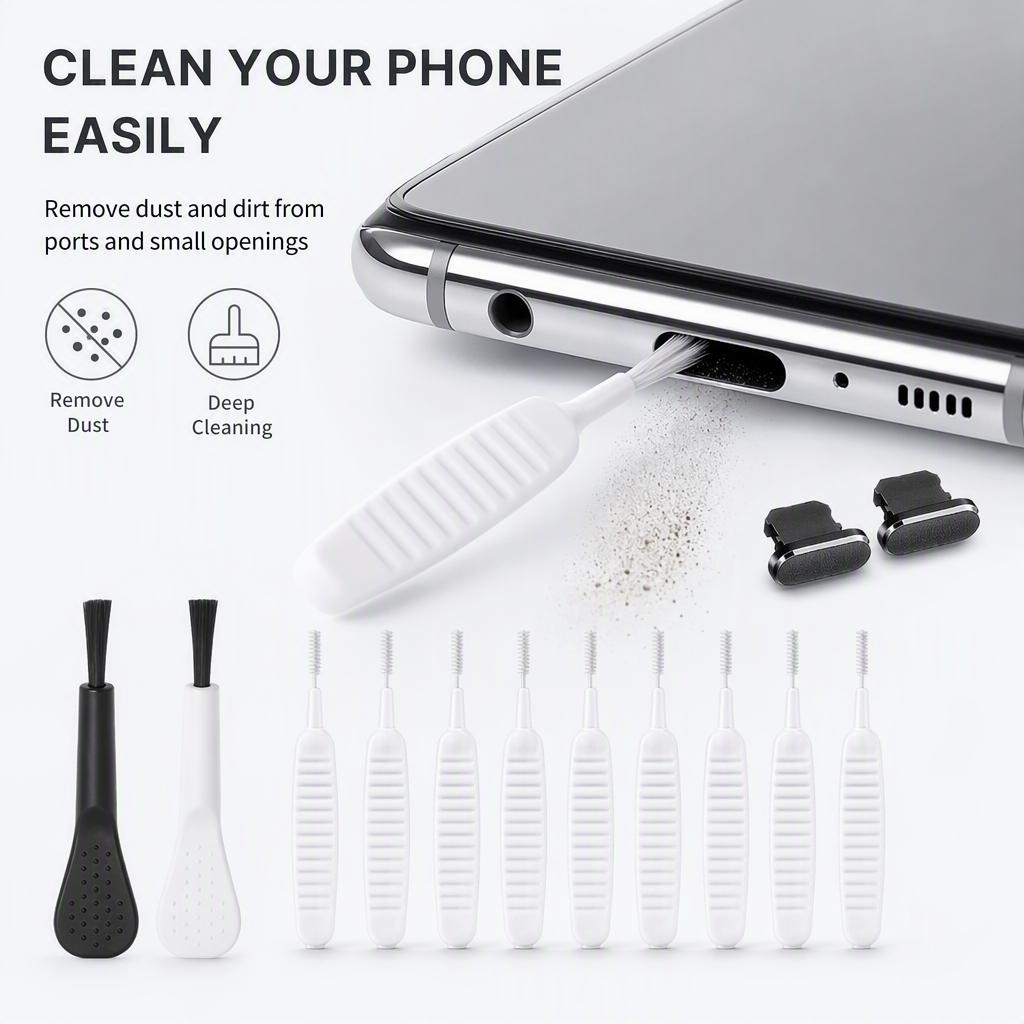 Mobile Phone Charging Port Dust Plug for iPad iPhone 15 for Shower Port Cleaner Kit Computer Keyboard Cleaner Tool Cleaner Brush