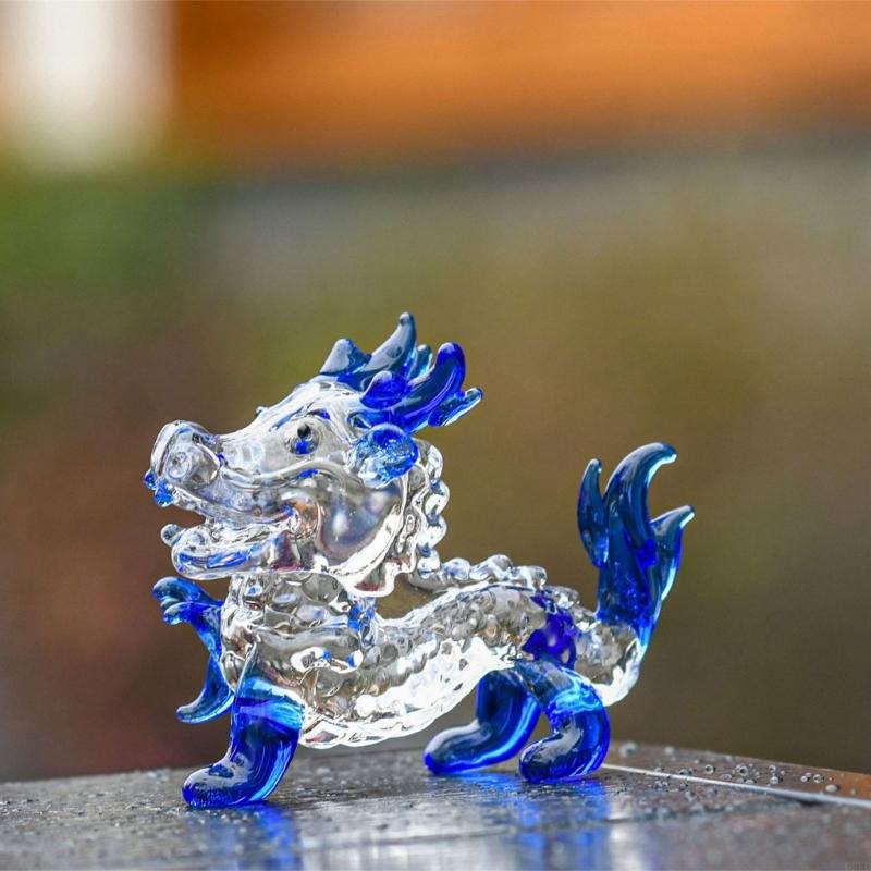 62KD Colorful Crystal Feng Shui Dragon Statue for Office Living Room Craft with Care