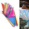 Multicolored Bunting Banner Triangle Flags Nylon Fabric Pennant Festival Outdoor Party Decor