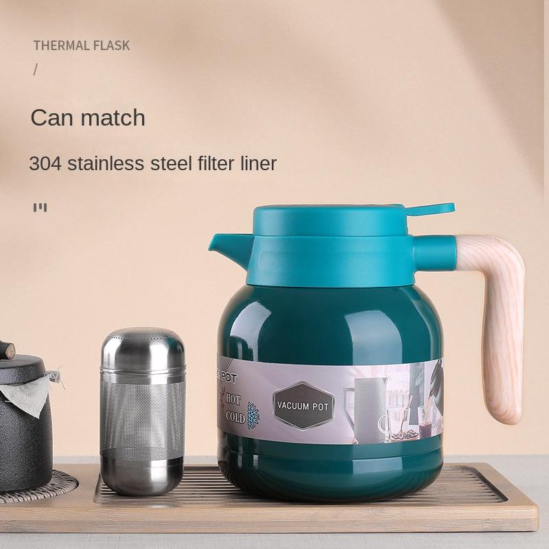 Isolasjonskanne Braisert tekanne Stor kapasitet Kaffekanne Kontor Husholdning 304 Rustfritt stål Vakuum Braisert Hvit tekjele