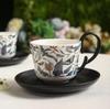 Kreative Retro-Blumenranken Keramik-Kaffeetasse Untertasse High-End Leichter Luxus Nachmittagstee-Tasse Untertasse Haushalt Keramik-Kaffeeset