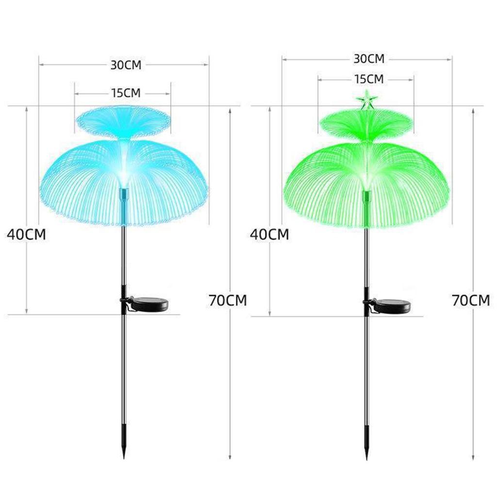 Color-Changing Solar Fiber Optic Jellyfish Lights for Outdoor Courtyard
