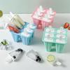 Silicone Ice Cream Mould Block 6 Cavity Frozen Molds Icy Pole Jelly Popsicle Mold with Reuseable Sticks Kitchen Accessories