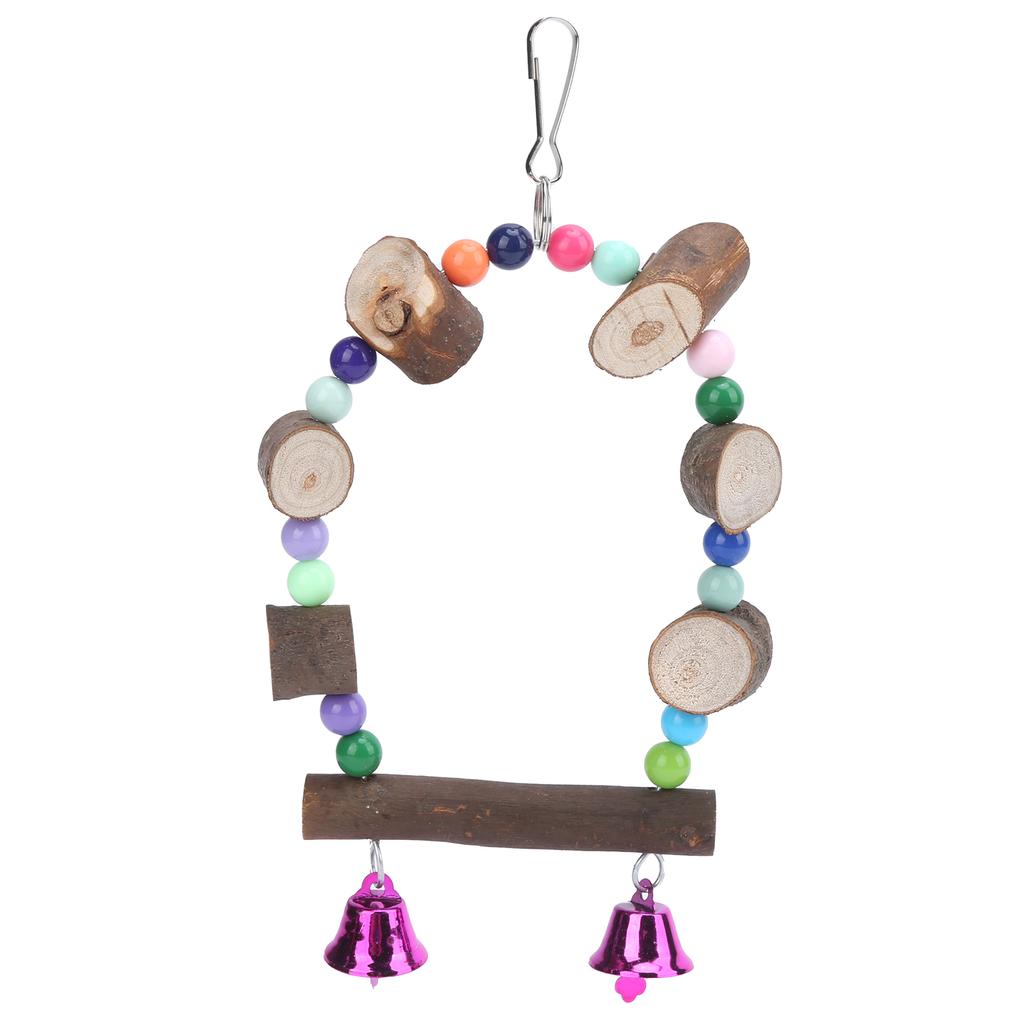 Parrot Swing Toy Wooden Parrot Suspension Bridge Swing for Small Medium Budgies Birds