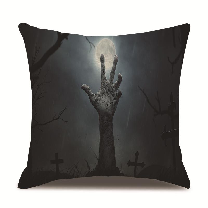 Halloweenský lněný povlak na polštář Tištěný povlak na polštář