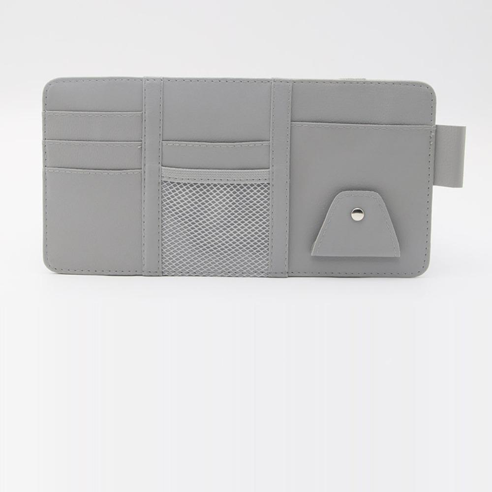 

с держателем для карт, автомобильный солнцезащитный козырек из искусственной кожи, солнцезащитный козырек, новый чехол для хранения в автомобиле Grey