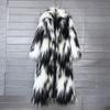 Giacca in finta lana jacquard colorata con pelliccia soffice da spiaggia, cappotto invernale da donna con colletto a revers esteso in finta pelliccia