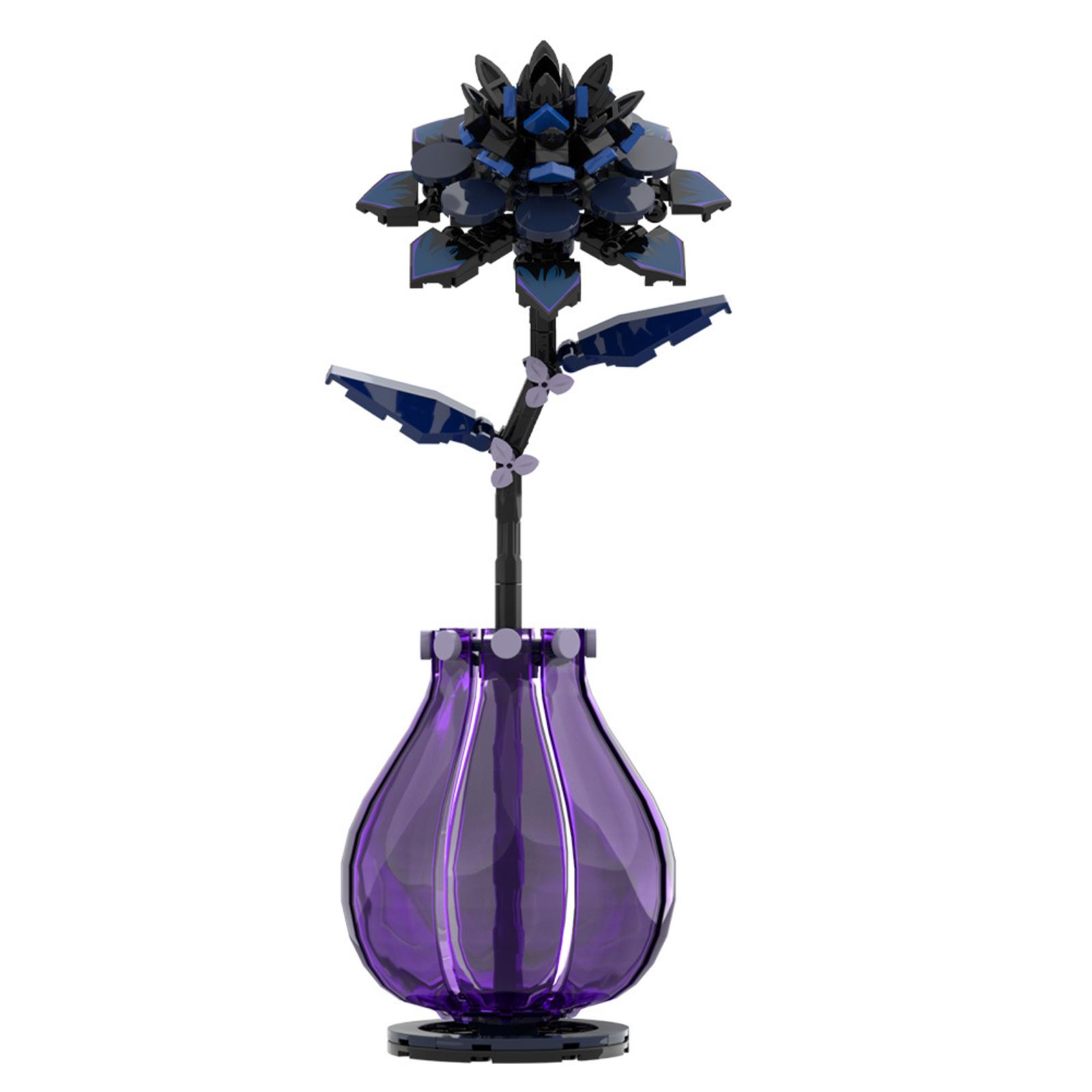 

Creative Building Block Flower Model Decorative Artificial Plant with Vase Home Office Desk Ornament Construction Toy Set for Display One Size фиолетовый
