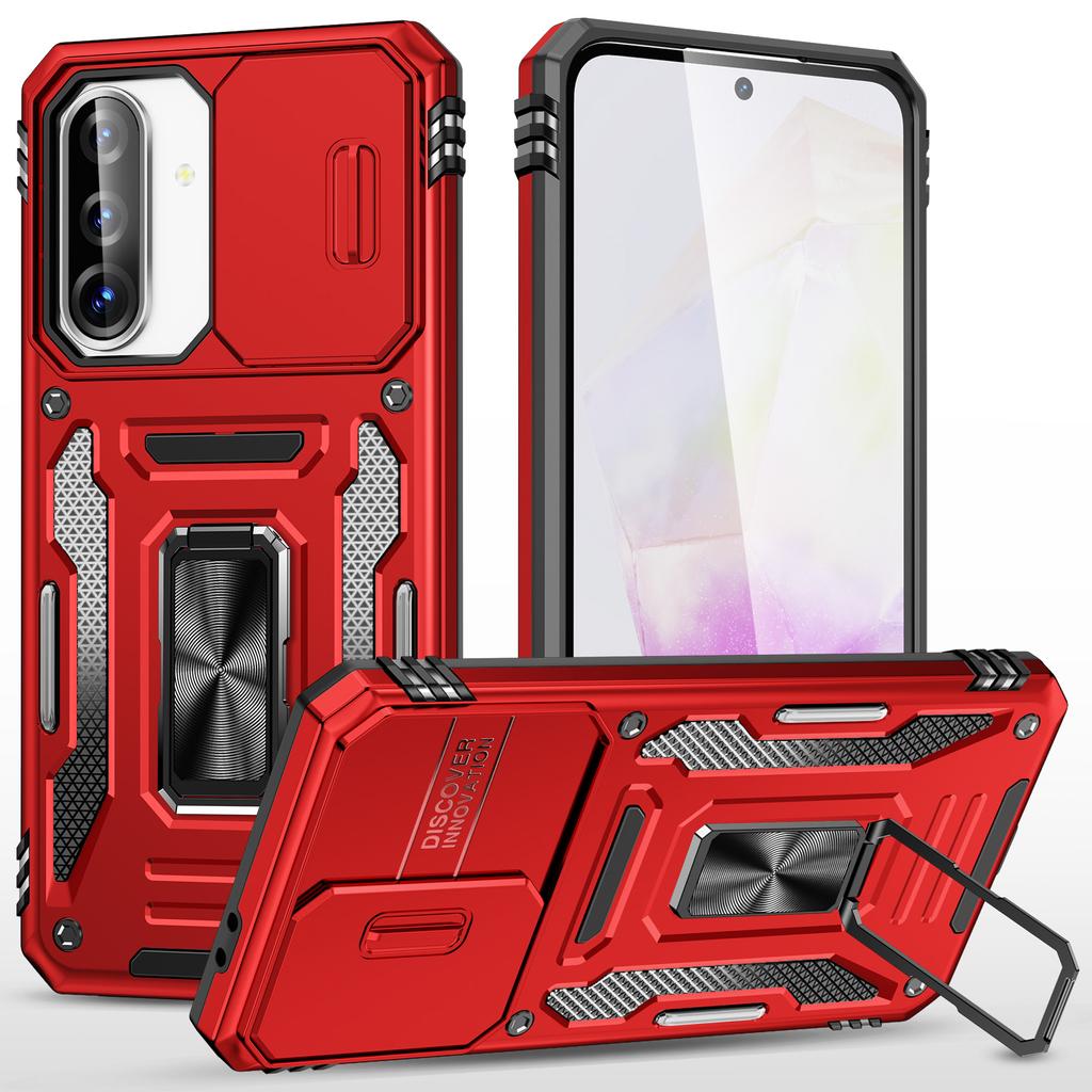 For Samsung Galaxy A36 5G/A56 5G Case Kickstand Slide Lens Lid PC + TPU Drop-Proof Phone Cover