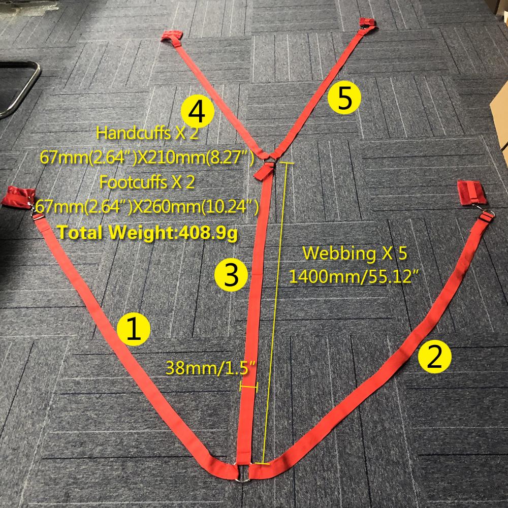 BDSM Bed Strap Bondage Alternative Binding On The Bed with Plush Binding Sex Toys,Flirting Handcuffs Footcuffs,Sm Self Bondage