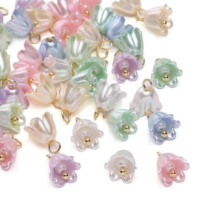 5 Bucăți Acrilic Culoare Perle Imitate Cremă de Conservare Flori de Crin Orhidee Pandantive Pentru Accesorii de Fabricare a Bijuteriilor