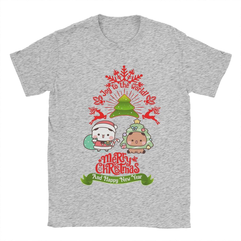 Funny Bubu and Dudu's Festive Christmas Greeting T-Shirts Men Crew Neck Cotton T Shirt  Short Sleeve Tee Shirt Summer Clothing