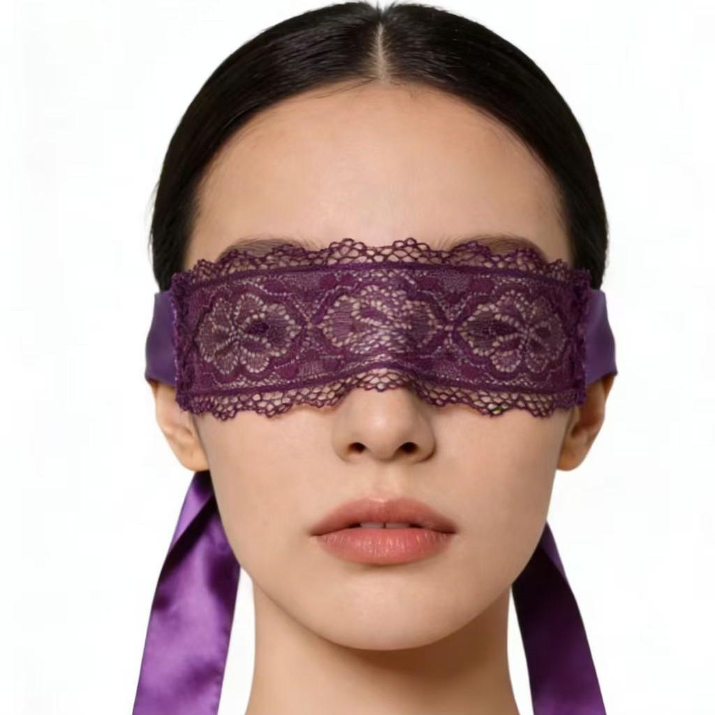 Sexy Lace Embroidered Lingerie with See-Through Eye Mask and Straps - Anime Inspired
