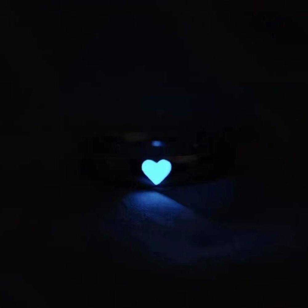Punk Style Glow In Dark Ring Blue Pink Color Adjustable Ring New Luminous Ring for Jewelry Gifts