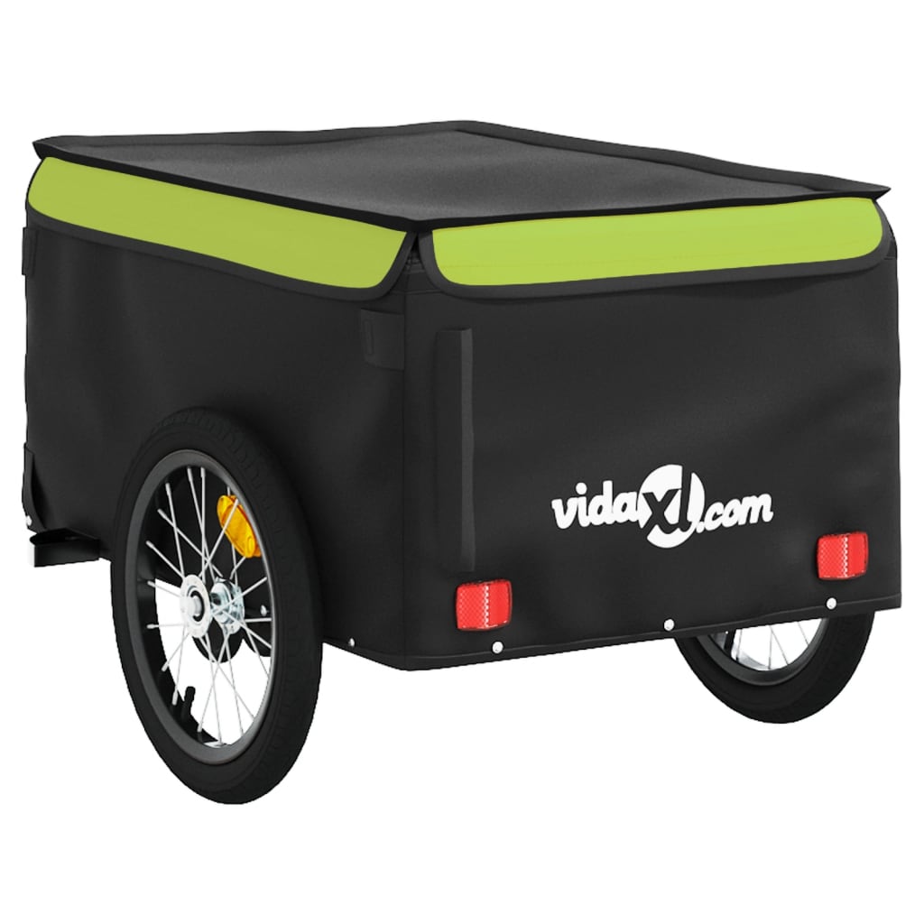 Bicycle Trailer Black and Green 45 kg Iron