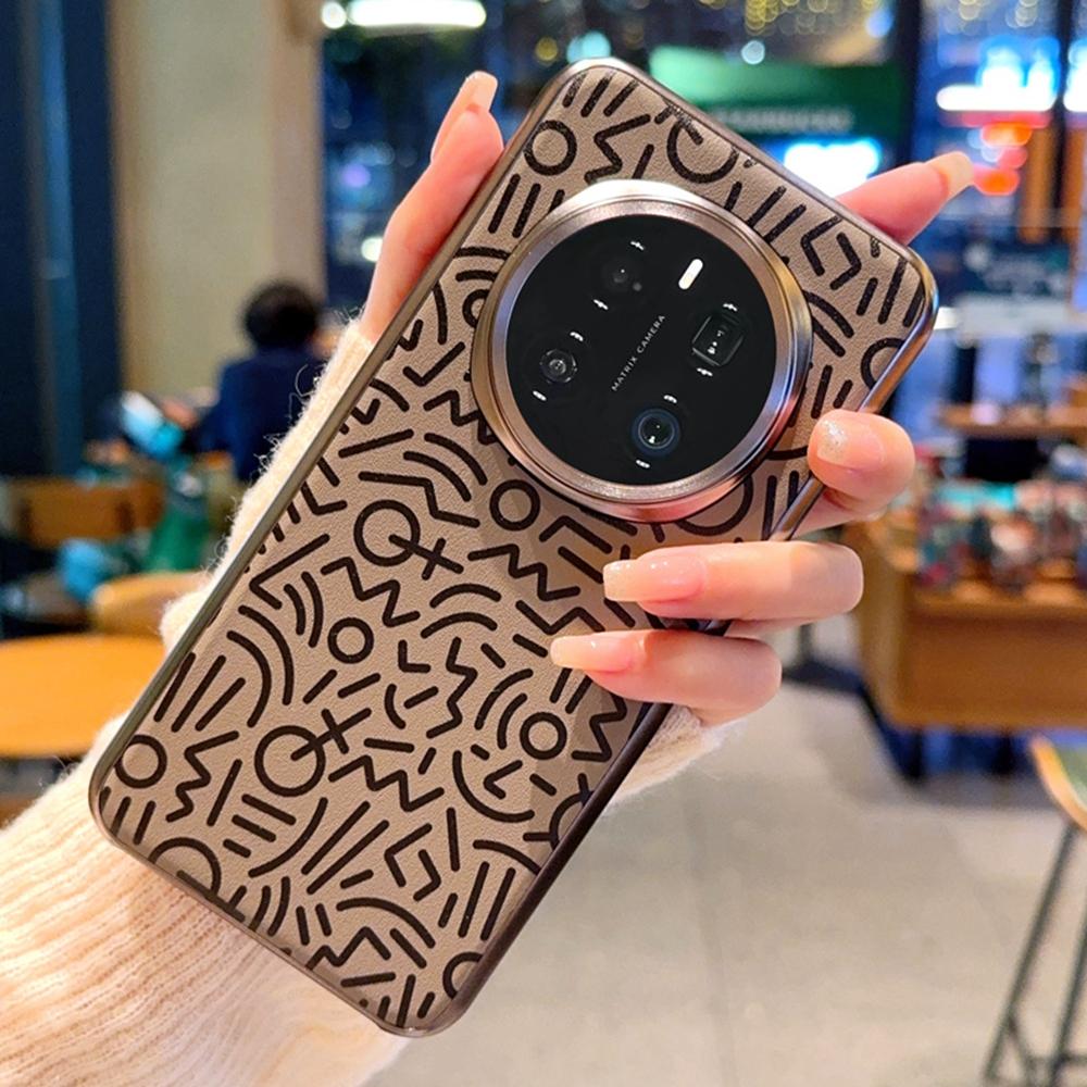 For Honor Magic7 Pro 5G Case Creative Doodle Leather Electroplated Phone Back Cover