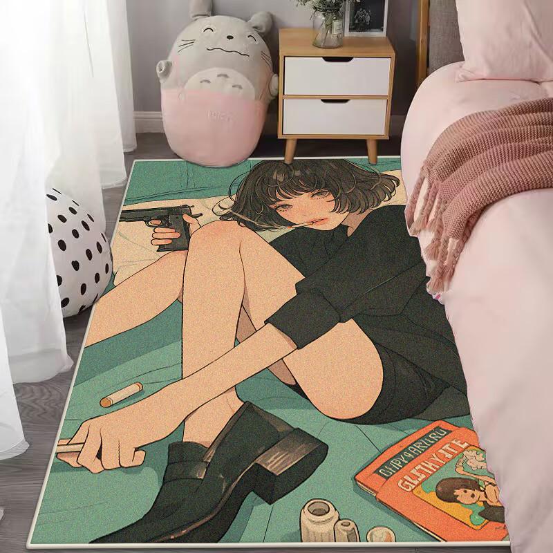 

Modern Simple Soft Mat Household Luxury Living Room Non-slip Bedroom Carpets Easy Cleaning Study Customizable Rug Home Decor 60x90cm
