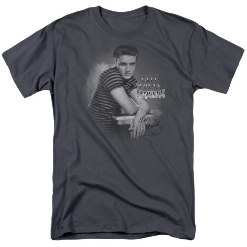 Elvis Presley Trouble Adult 18/1 T-Shirt Charcoal Unisex T-Shirt S