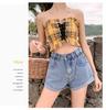 2024 Women's High-Waisted Plus Size A-Line Denim Shorts - Wide-Leg, Rolled-Up, Slimming Summer Trend