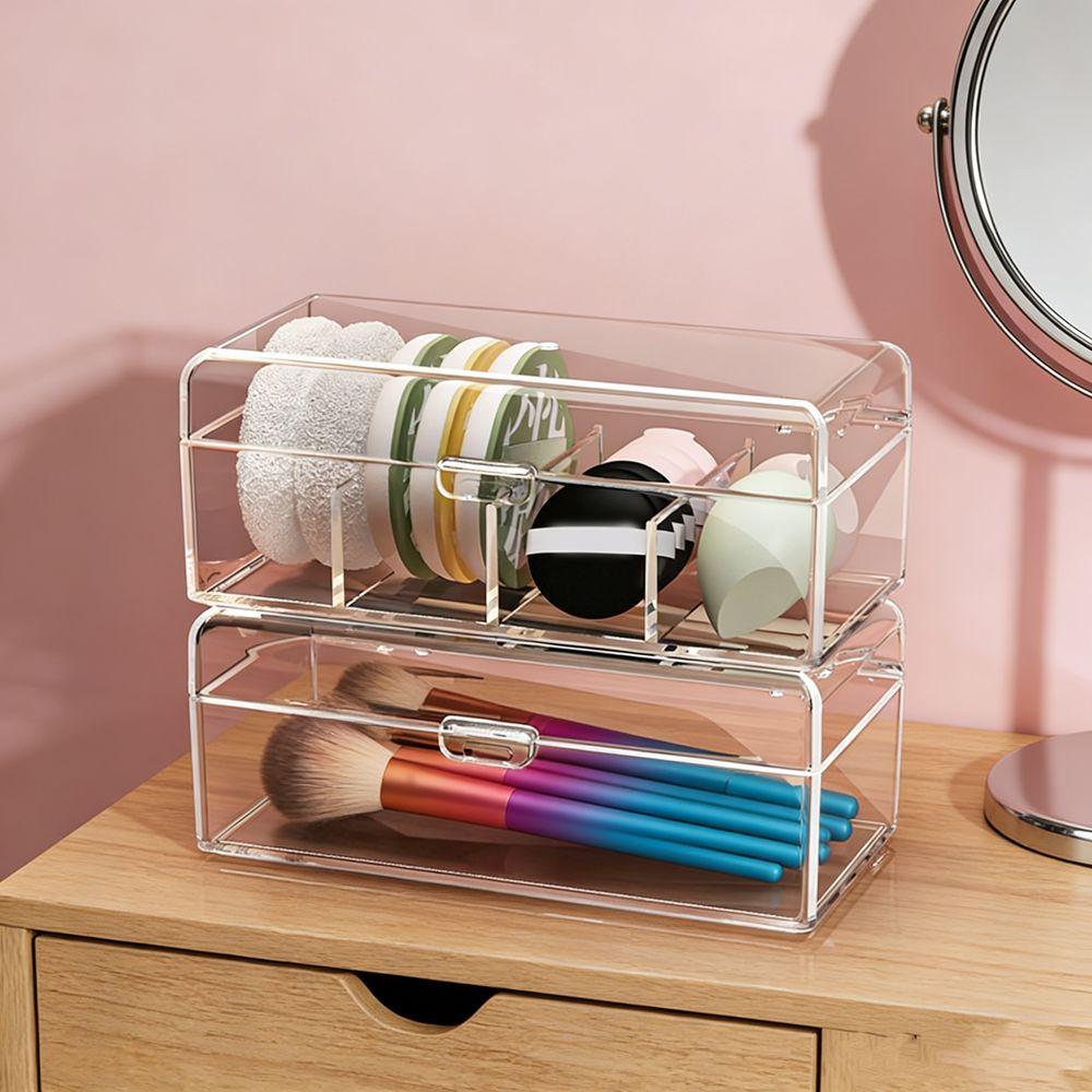 Klarer Make-up-Pinselhalter Kunststoff Kosmetik-Aufbewahrungsbox Haaraccessoires-Aufbewahrungsbox für das Badezimmer