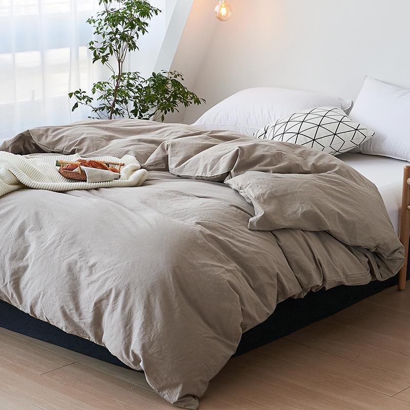 Summer Ins Style Washed Cotton Duvet Cover, Solid Color, Single (150x200), Pure Cotton for Single or Double Person 150x200cm Duvet Cover Only