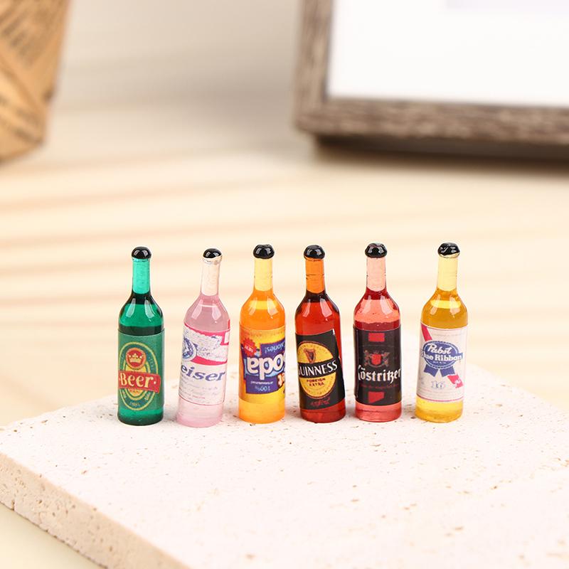 3/5/6/10Pcs Dollhouse Miniature Simulation Furniture Wine Bottle Drink Bottle Model Diy Accessories Doll House Minutures