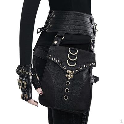Leder Hüfttasche Unisex Rock Rave Rider Schwarz