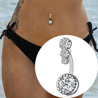 Frauen Bauch Körper baumeln Knopf Nabel Strass Piercing Schmuck