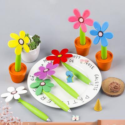 Soft Rubber Sunflower Bonsai Ballpoint Pen Plastic Ballpoint Pen New Sunflower Ballpoint Pen