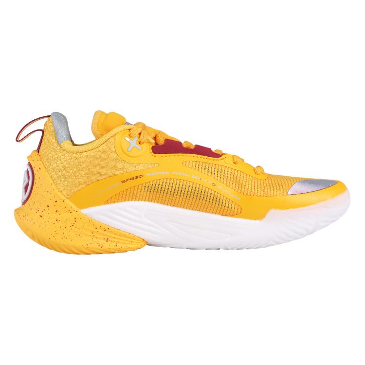 New LiNing Speed 10 Cushioning, Slip Resistant, Abrasion Resistant, Breathable Low Top Basketball Shoes Men's Yellow ABAT085-13
