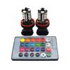 2x H11 H9 H8 5050 27SMD LED RGB Car Fog Light Lamp Bulb Headlight Remote Control