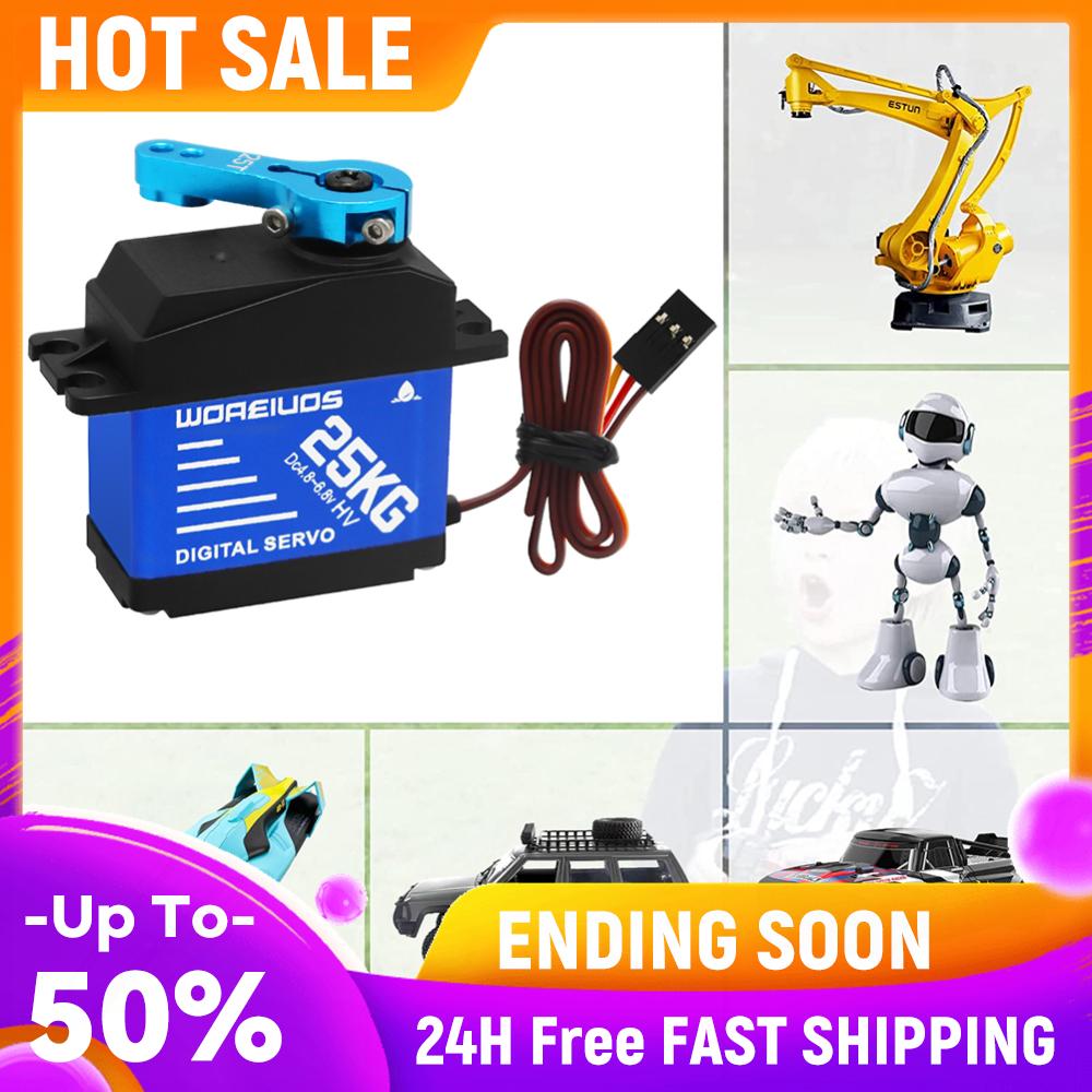 

25kg Digital Servo with 25T Servo Arm Waterproof RC Digital Servo Metal Gear Servo for 1/10 1/8 RC Car for RC Crawler Robot Boat China Mainland