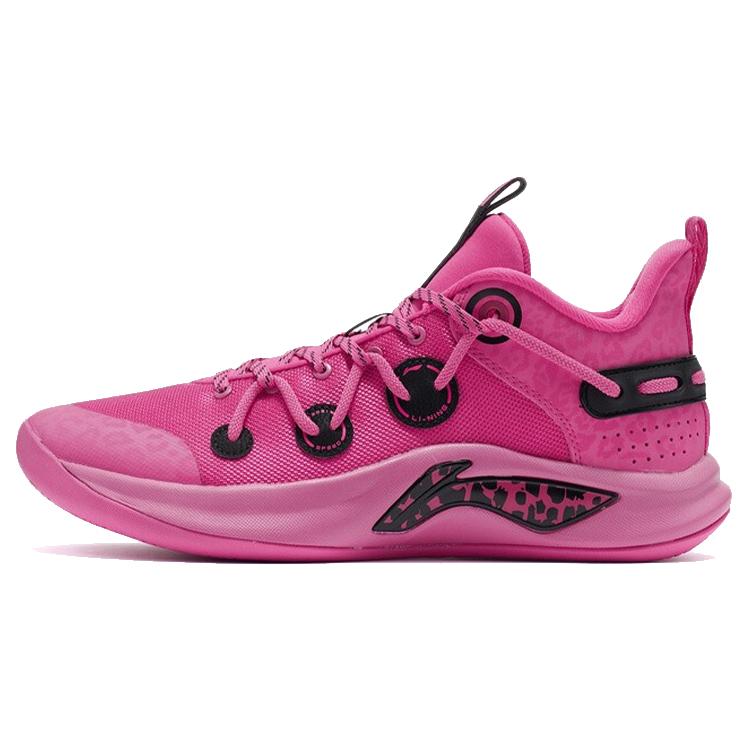 New LINING Speed Team Basketball Shoes Men Low Top Vibrant Pink ABPR045-5