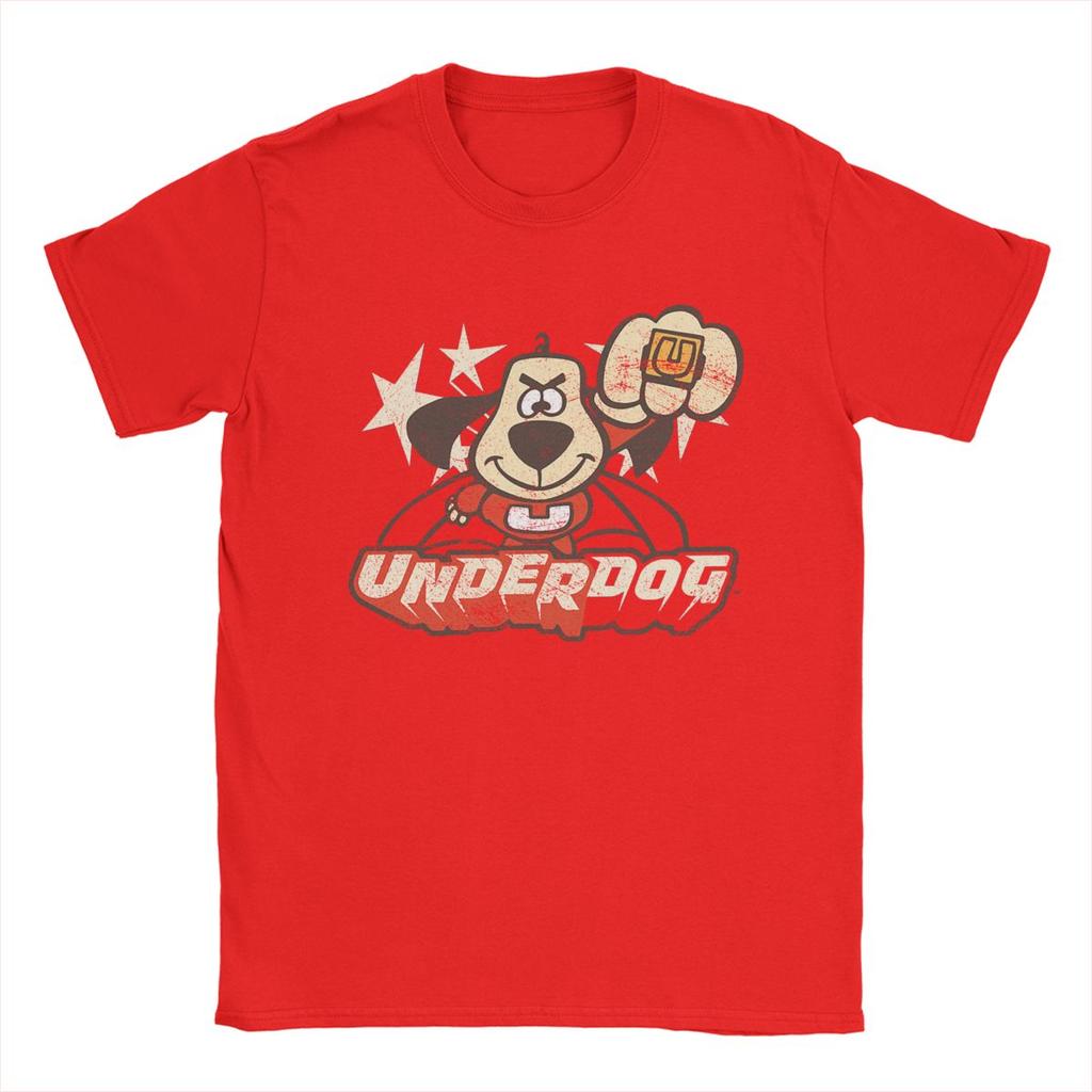 Vintage Underdog Flying Logo T-Shirt Men Crew Neck Cotton T Shirts Short Sleeve Tee Shirt Summer Clothing