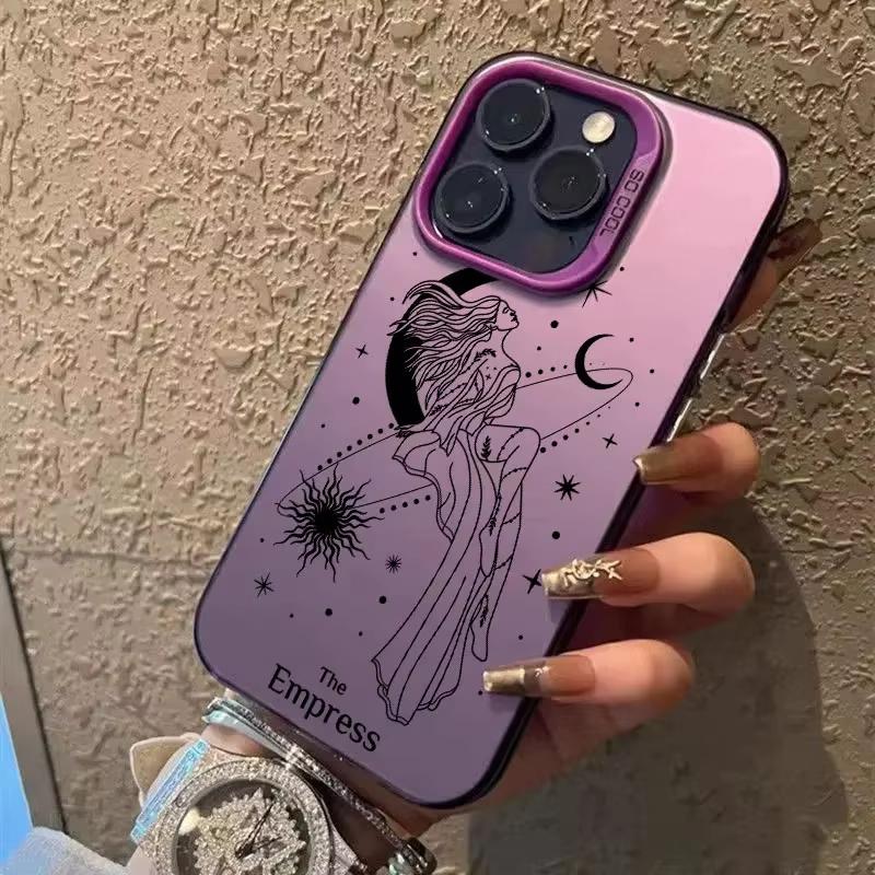 

Чехол для телефона с изображением карт Таро Императрица и Жрица для iPhone 17 16e 16 15 14 13 12 11 mini Pro Max X XR 8 7 Air Plus Противоударный iPhone XSMax